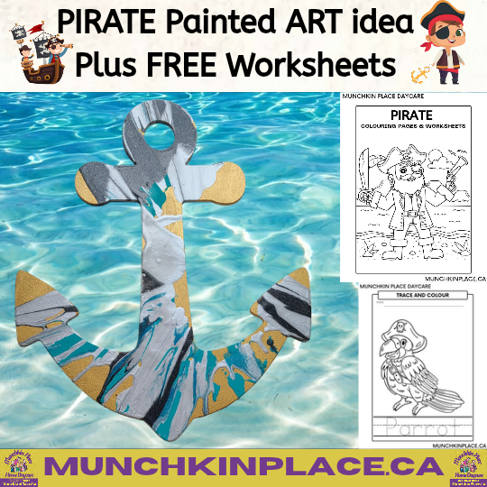 Pirate Painted Art Plus Free Pirate Worksheets
