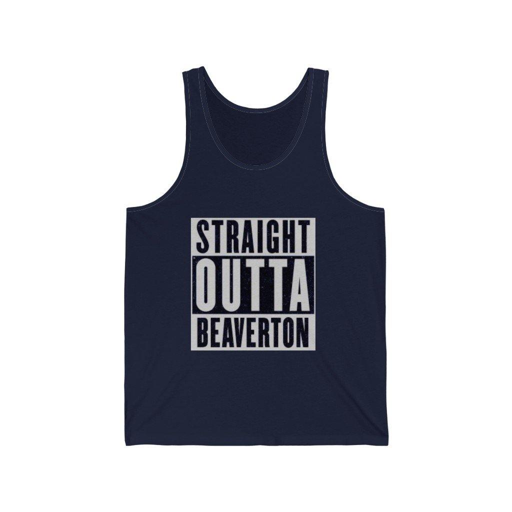 Straight Outta Beaverton Unisex Jersey Tank Gry - Munchkin Place Shop 