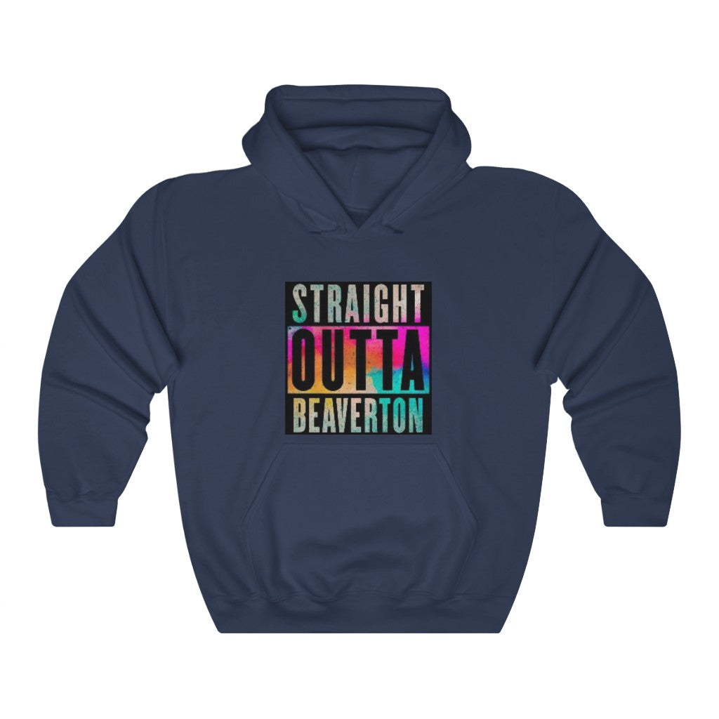 Straight Outta Beaverton Heavy Blend™ Hooded Sweatshirt Rainbow