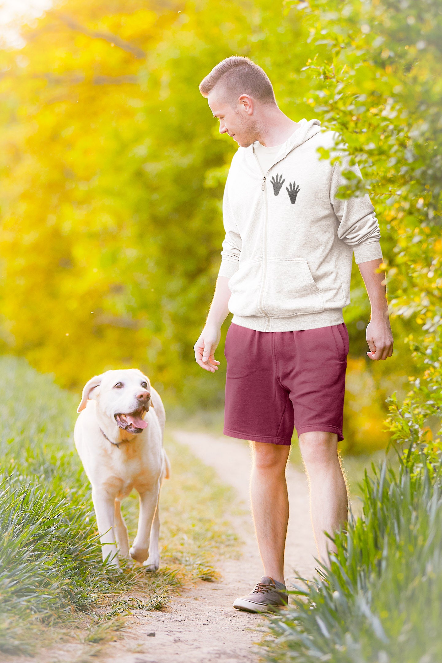 Beaverton Unisex White and Black Full Zip Hooded Sweatshirt