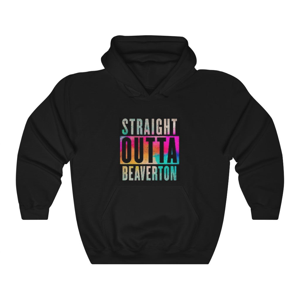 Straight Outta Beaverton Heavy Blend™ Hooded Sweatshirt Rainbow