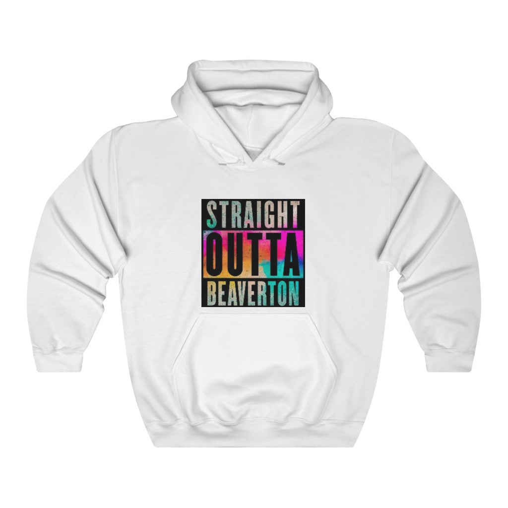 Straight Outta Beaverton Heavy Blend™ Hooded Sweatshirt Rainbow